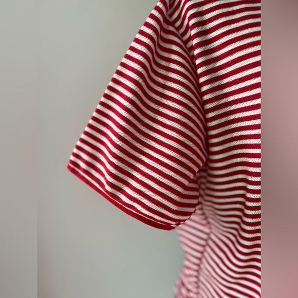Vintage Red & White Striped Baggy Short Sleeve T-Shirt - Picture 6 of 7